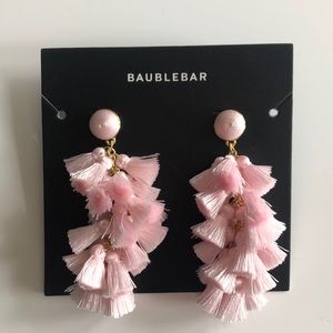 BaubleBar pink fringe earrings
